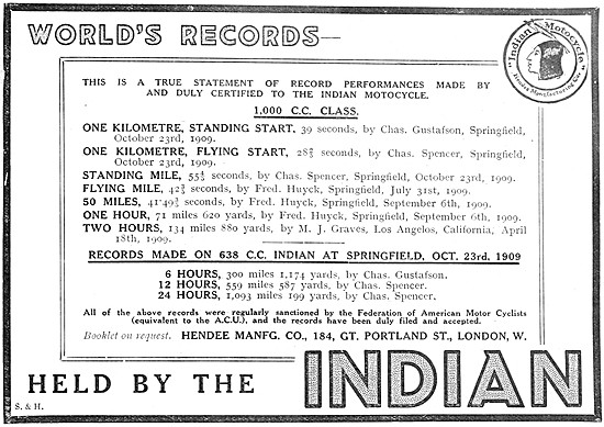 Indian Motor Cycles Records                                      