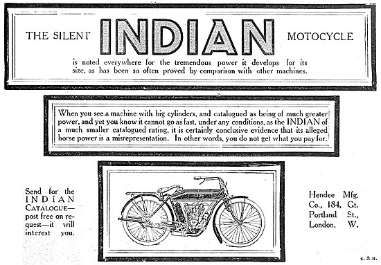 Indian Motor Cycles 1910 Models                                  