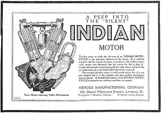 1910 Indian V Twin Motor Cycle Engine                            