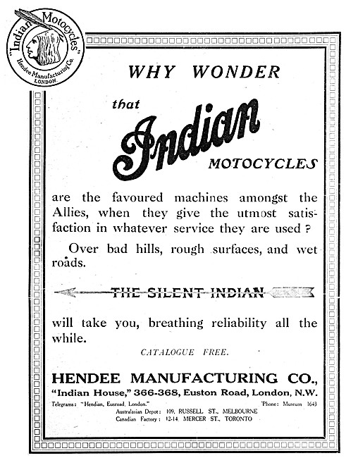 1914 Indian Motor Cycles                                         