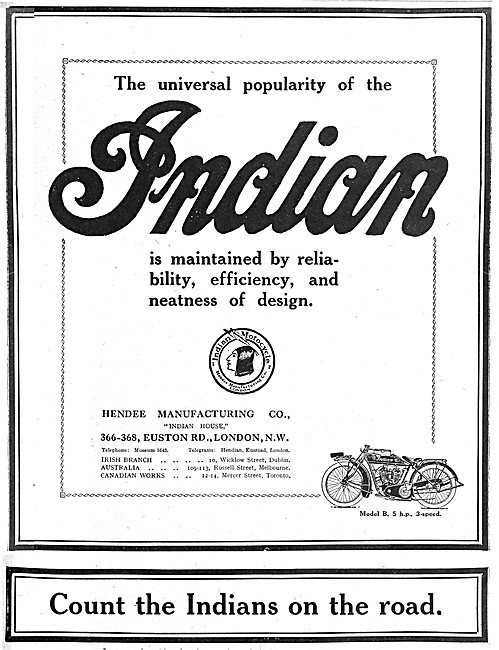 Indian Model B 5 hp Motor Cycle                                  