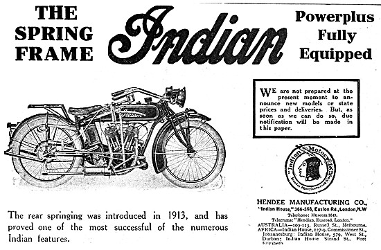 Indian Spring Frame Motorcycles - Indian V Twin                  