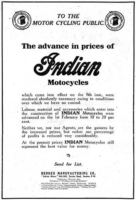 1920 Indian Motorcycles - Indian Motocycles                      
