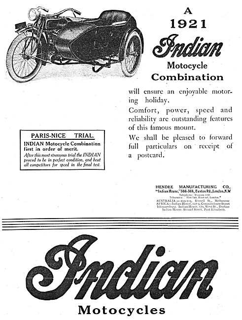 The 1921 Indian Motorcycle Combination - Indian Motocycle        