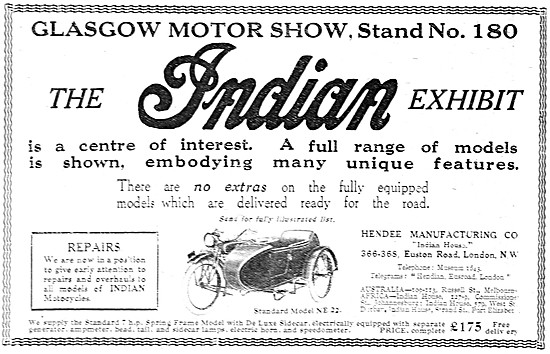 1922 Indian Motorcycle Advertisement                             