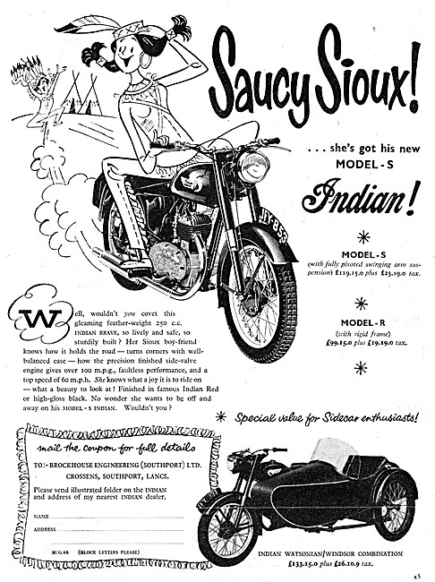 Indian Motorcycles - Indian Model-S 250 cc 1955                  