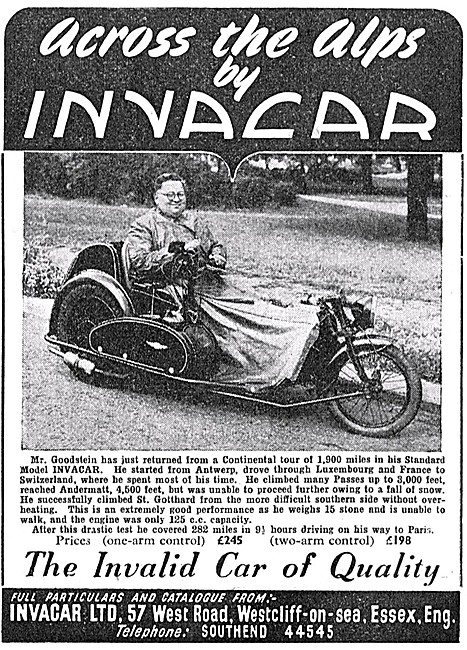 Invacar Motorised Invalid Carriages - Invacar 1948               