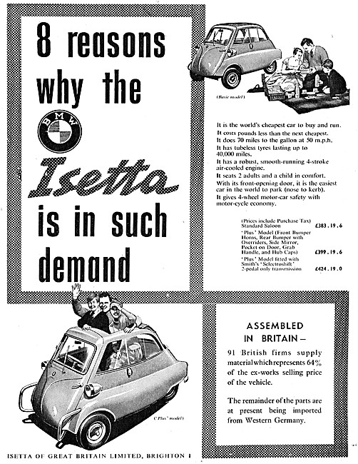 1957 Isetta C Plus Microcar - Isetta Bubble Car - BMW Isetta     