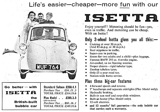 1959 Isetta Bubble Car - Isetta Micro Car - Isetta Three Wheeler 