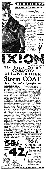 Ixion Motor Cycle Clothing - Ixion All-Weather Storm Coat        