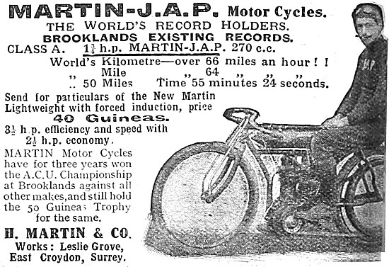 1912 Martin-J.A.P. Motor Cycles                                  