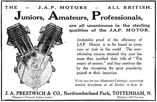 J.A.P. Motor Cycle Engines - JAP V Twin Engines 1914             