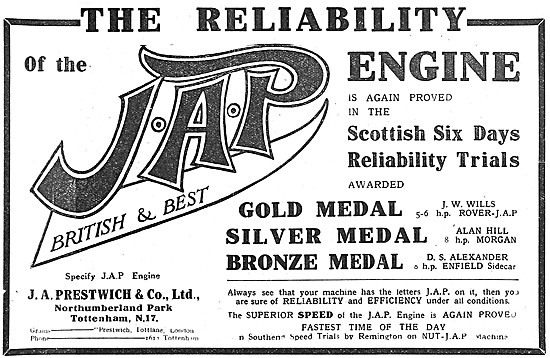 J.A.P. Motor Cycle Engines - JAP Engines                         