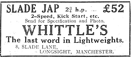 J.A.P. Motor Cycle Engines - Slade J.A.P. Motor Cycle 1922       