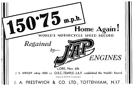 J.A.P. Motorcycle Engines - JAP Engines                          
