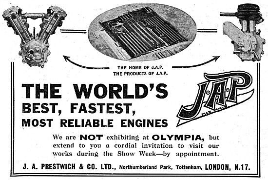 J.A.P. V Twin Motor Cycle Engines - JAP Engines                  