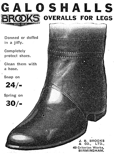 J.B.Brooks Motor Cycle Clothing Galloshalls Overalls For Legs    