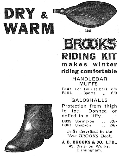 J.B.Brooks Galoshalls - Brooks Handlebar Muffs 1931 Items        