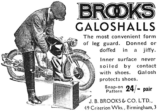 J.B.Brooks Galoshalls - Brooks Motorcyclists Galoshes 1934 Style 