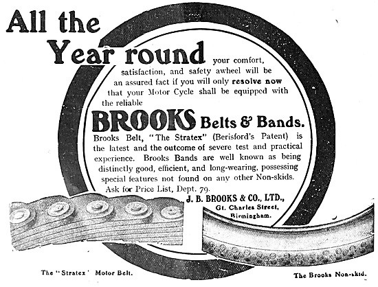J.B.Brooks Motor Cycle Saddles & Drive Belts - Brooks Belts      