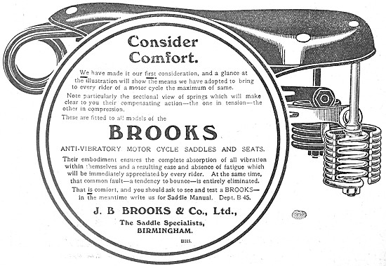 1908 J.B.Brooks Motor Cycle Seats                                