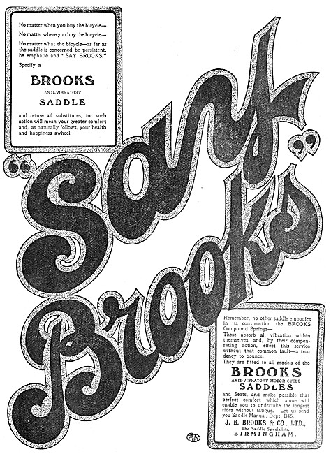 J.B.Brooks Motor Cycle Saddles                                   