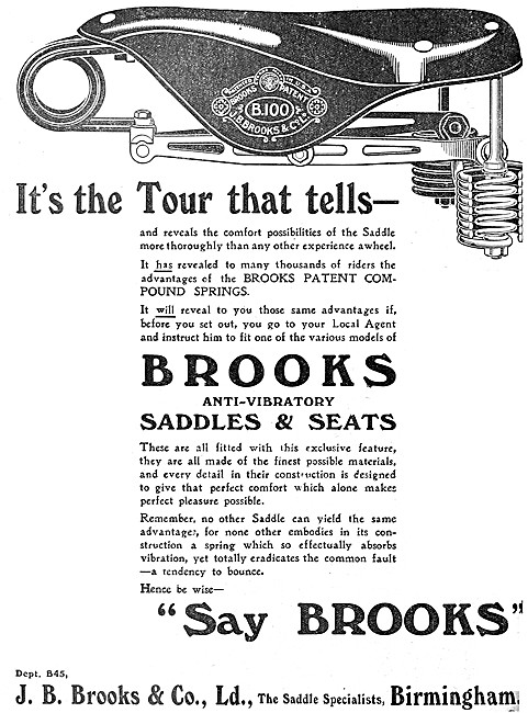 J.B.Brooks Motor Cycle Saddles                                   