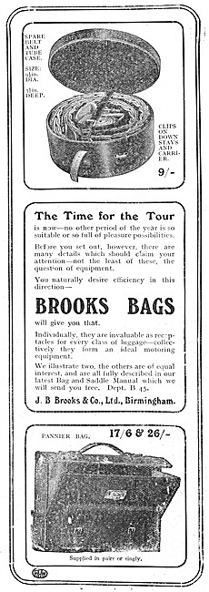 J.B.Brooks Motor Cycle Bags & Belts                              