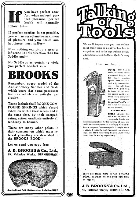 J.B.Brooks Motor Cycle Saddles & Luggage Goods                   