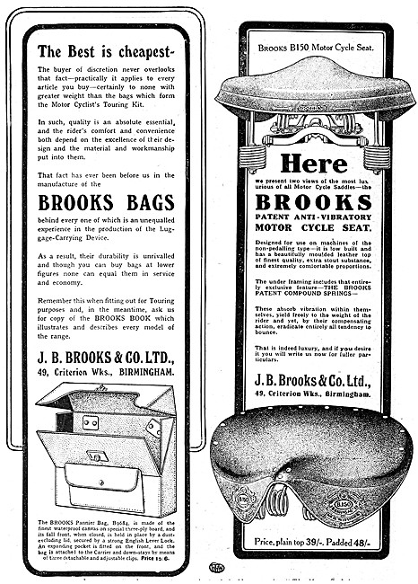 J.B.Brooks Motor Cycle Seat & Luggage Carriers                   