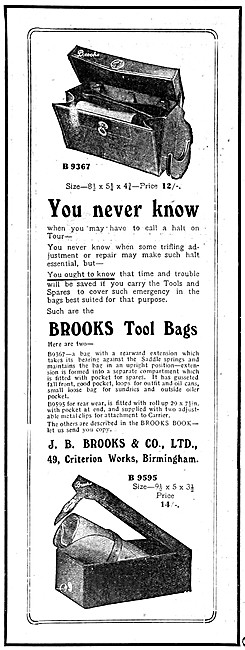 J.B.Brooks Motor Cycle Tool Bags - Brooks Tool                   