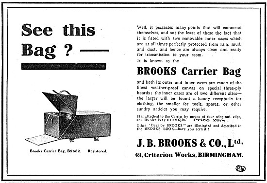 J.B.Brooks Motor Cycle Carriers & Bags                           
