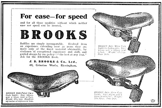 Brooks Saddles 1914 Patterns                                     