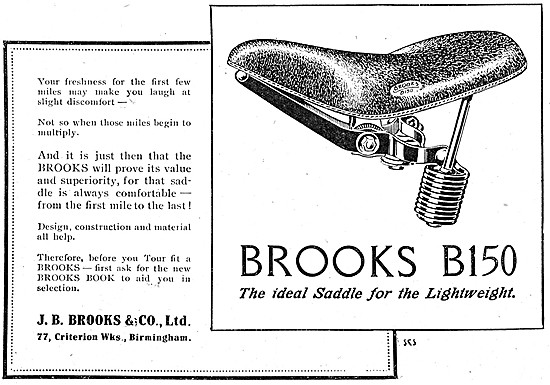 1916 J.B.Brooks B150 Motor Cycle Saddle                          