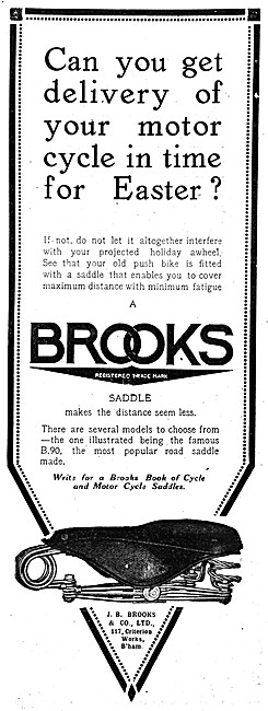 J.B.Brooks Motor Cycle Saddles                                   