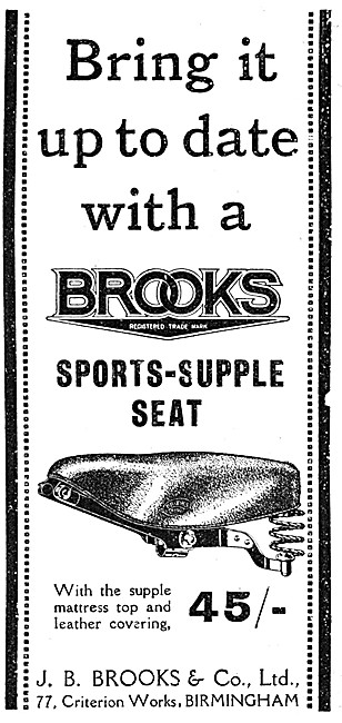 J.B.Brooks Motor Cycle Saddles - Brooks Sports-Supple Seat       