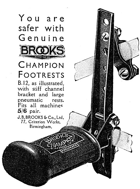 J.B.Brooks B.12 Champion Adjustable Footrests                    