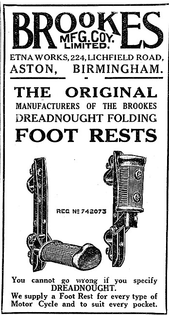1930 J.B.Brooks Dreadnought Folding Foot Rests                   