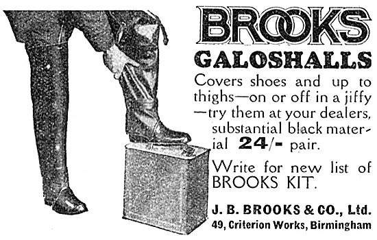 J.B.Brooks Motor Cycle Galoshalls 1933 Product                   