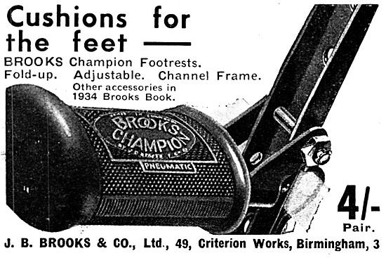 J.B.Brooks Motor Cycle Champion Footrest Rubbers                 