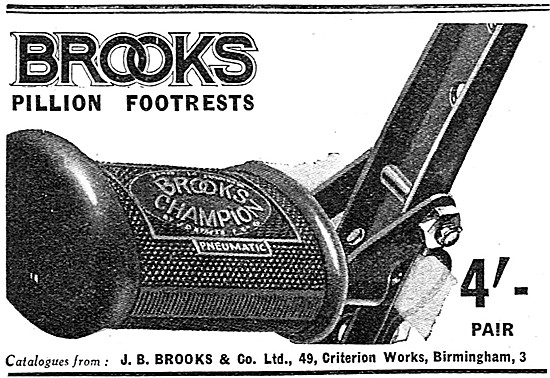 J.B.Brooks Champion Motor Cycle Pillion Footrests                