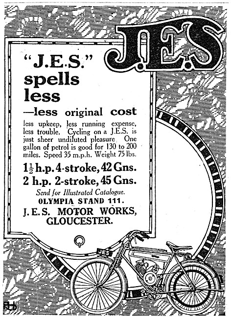 J.E.S.Motor Cycles - 1920 JES 1.5 hp 4-Stroke Motor Cycle        