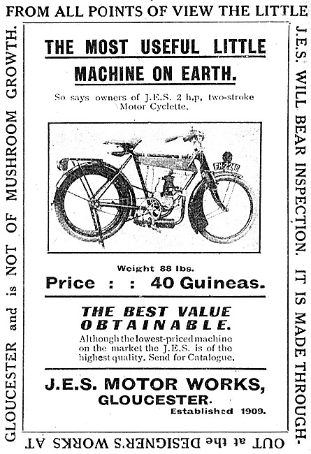 J.E.S. 2 hp Two-Stroke Motor Cycle 1921                          