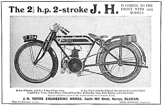 1914 JH 2 1/2 hp Two-Stroke Motor Cycle                          