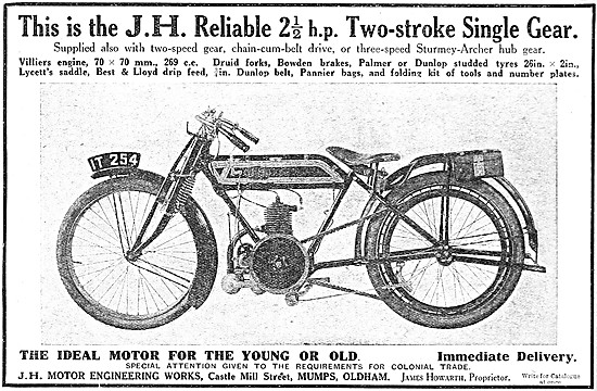 1915 J.H.2.5 hp Two-Stroke Motor Cycle                           