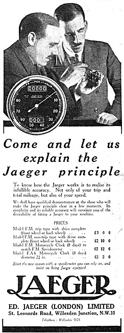 Jaeger Motor Cycle Instruments - Jaeger Speedometers             