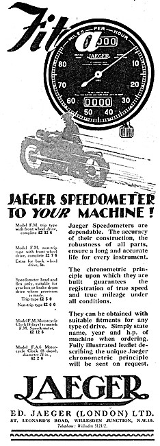 Jaeger Motor Cycle Speedometer                                   