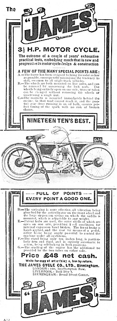 1909 James 3 1/2 hp Motor Cycle                                  
