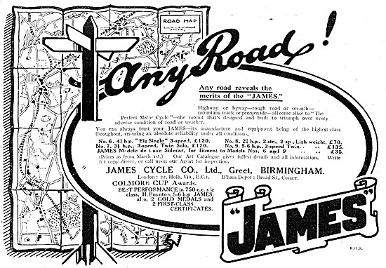 The 1920 James Motorcycle Model Range                            