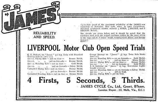 James Motorcycles 1920 Advert                                    
